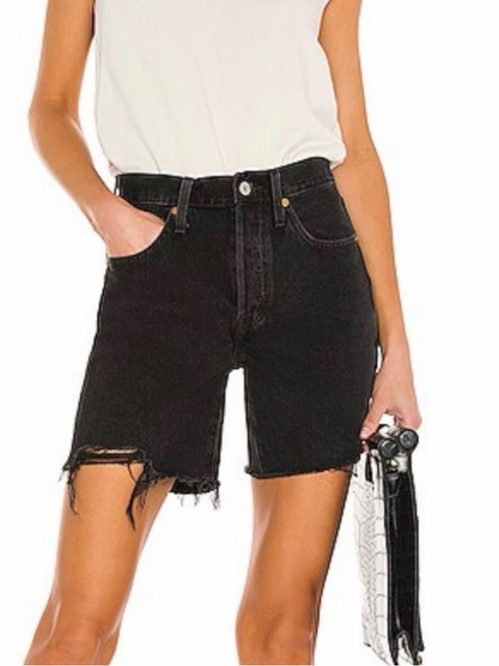 Levi’s 501 Mid Thigh Short in Lunar Black.
